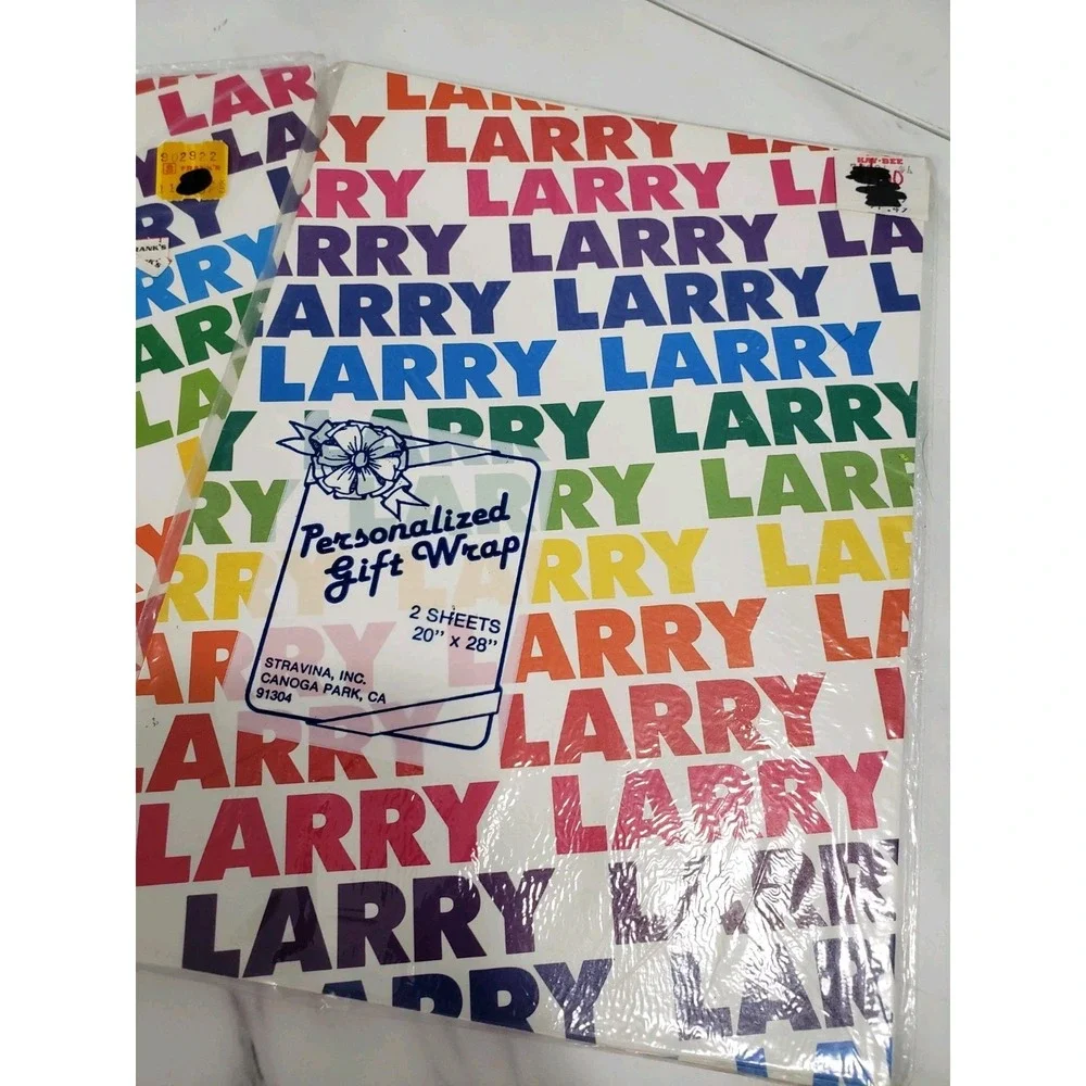 LARRY‎ Vintage Stravina Personalized Gift Wrap Wrapping Paper Name RAINBOW gift
